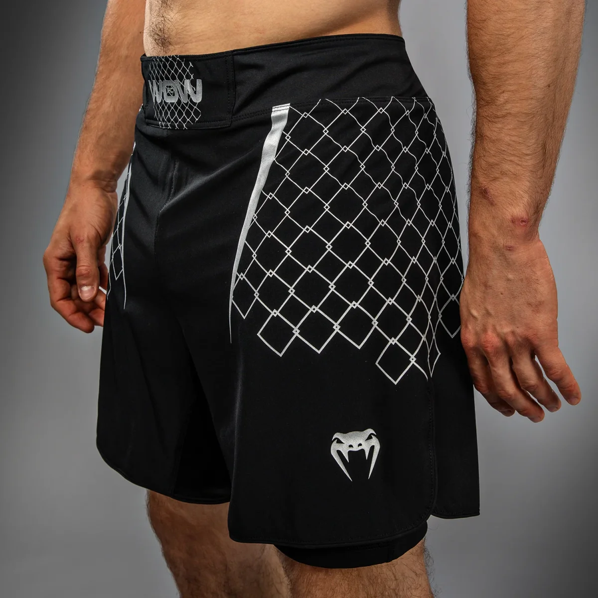 Short de Combat pour Hommes Venum x WOW FC - Noir/ Gris – Image 7